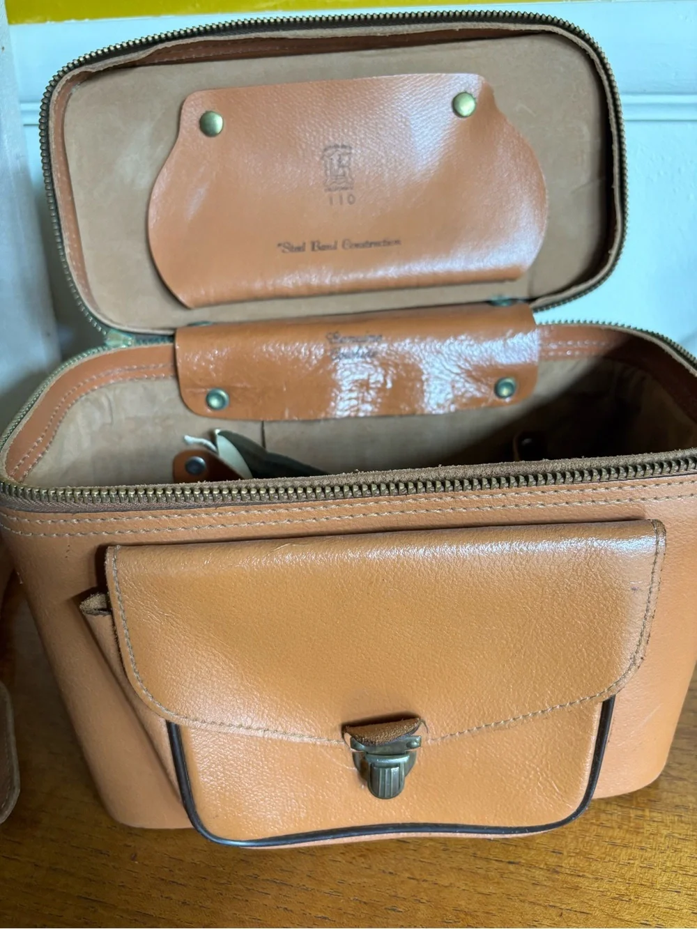 1950s camera case crossbody travel bag with original paperwork paper ephemera